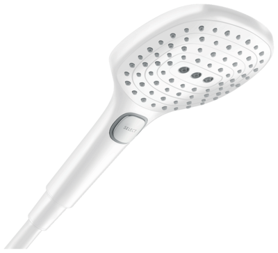 Douchette à main Hansgrohe Raindance Select E 120 3 jets en blanc mat