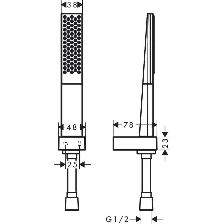 Support mural Hansgrohe avec douchette à main Rainfinity 100 1 jet PowderRain et flexible 125 cm en chromé - vue 7