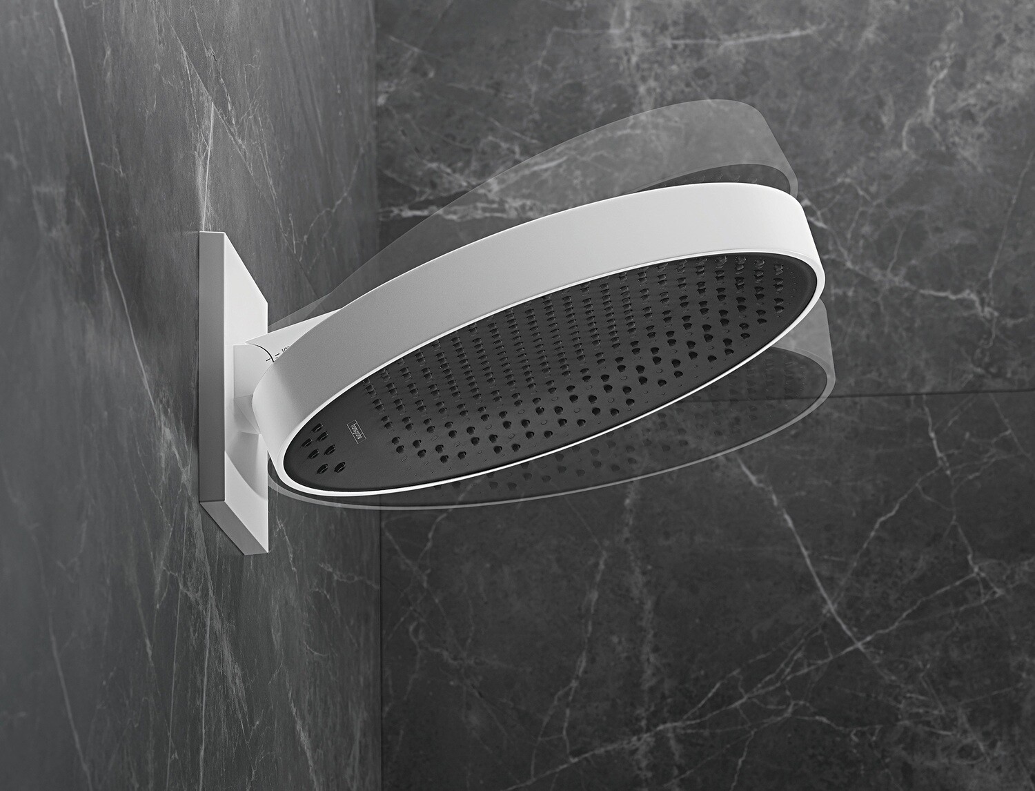Douche de tête Hansgrohe Rainfinity 360 1 jet avec raccord mural en blanc mat — vue 3
