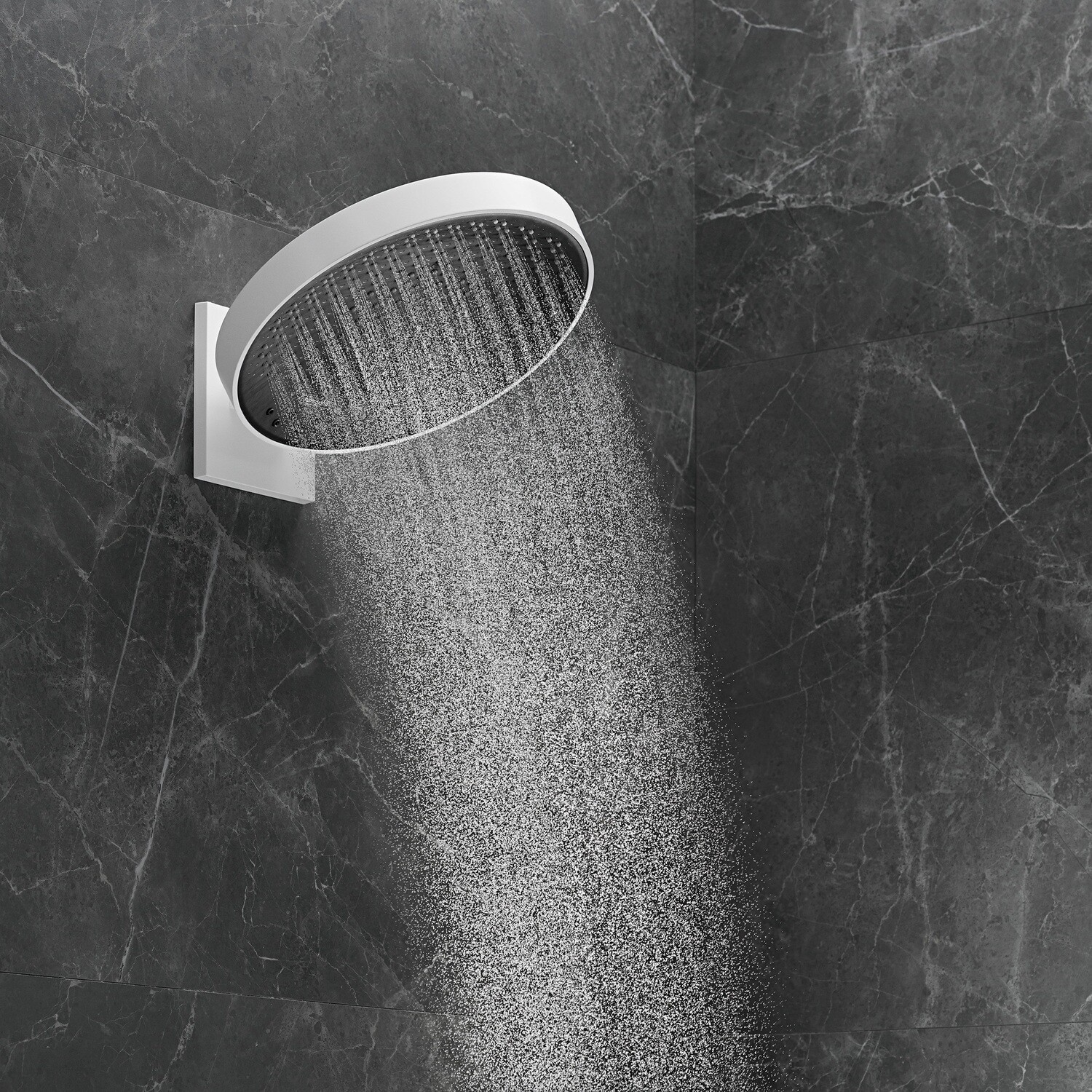 Douche de tête Hansgrohe Rainfinity 360 1 jet avec raccord mural en blanc mat — vue 4