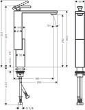 AXOR Edge Mitigeur de lavabo 280, bonde push-open