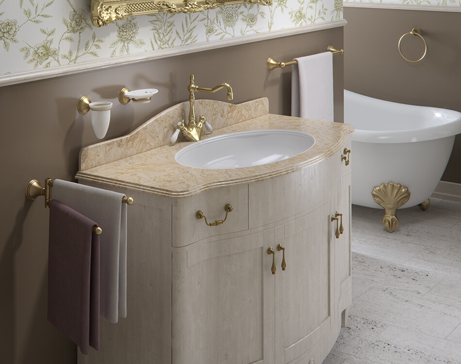 Wall-mounted soap holder Romance in bronze finish