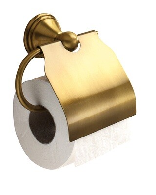 Porte-rouleau avec couvercle Romance en finition bronze
