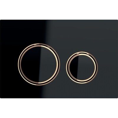 Plaque de déclenchement Geberit Sigma50 round / Verre noir - or rouge