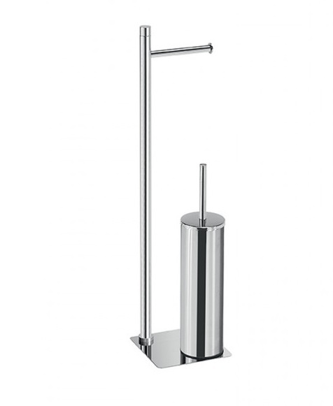 Ensemble porte-balai avec porte-rouleau chromé Trilly - vue 2