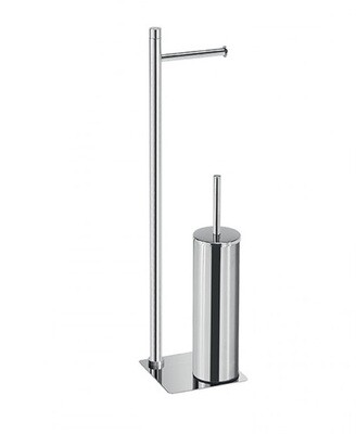 Trilly Chrome Toilet Brush and Roll Holder Set