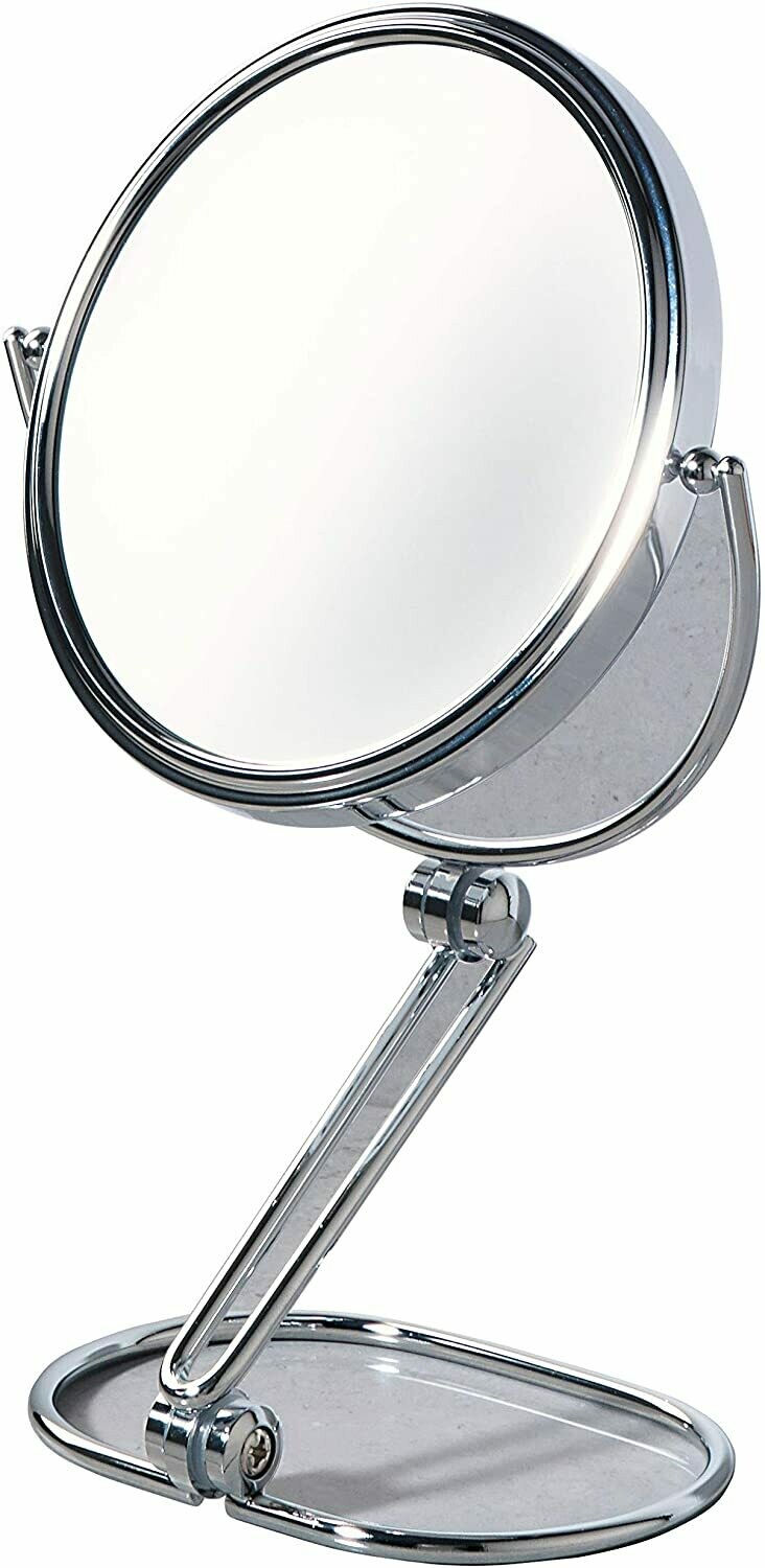 Miroir agrandissant Beauty rond 20 cm chromé