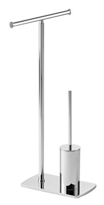 Ensemble porte-papier WC double et porte-brosse WC sur pied Florida