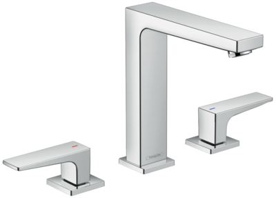 Mélangeur de lavabo 3 trous Hansgrohe Metropol 160 avec bonde push-open