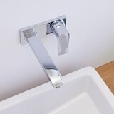 Metris Mitigeur de lavabo encastré mural, Bec long 225mm, bonde à écoulement libre
