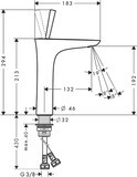 PuraVida Mitigeur de lavabo 200, bonde Push-Open