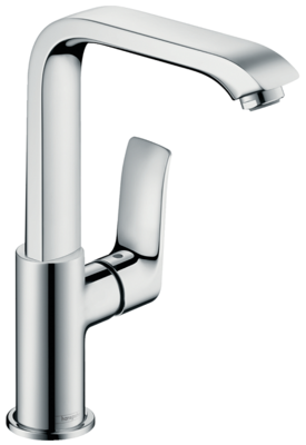 Mitigeur surélevé pour vasque libre Hansgrohe Metris 230 en laiton chromé avec bonde push-open