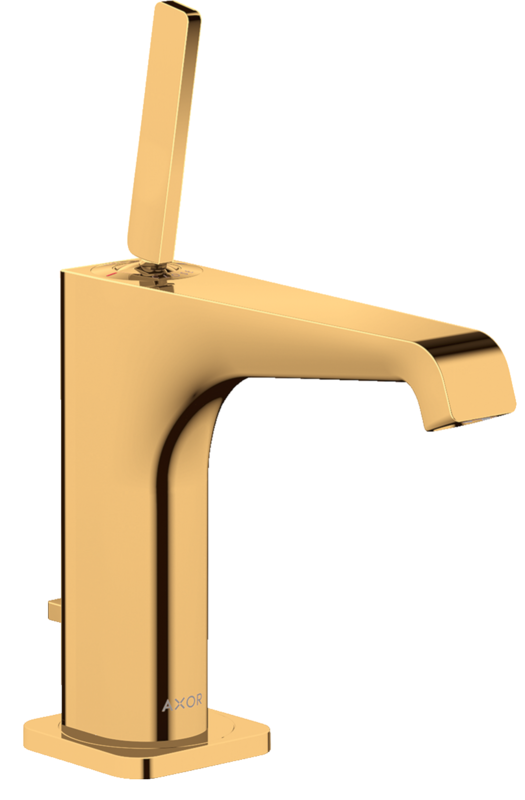 Mitigeur de lavabo AXOR Citterio E 130 avec tirette et vidage aspect doré poli