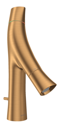 Mitigeur de lavabo AXOR Starck Organic 80 avec tirette et vidage en doré brossé