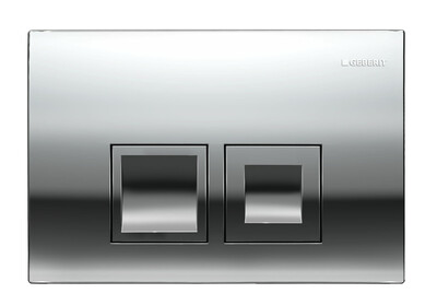 Plaque de déclenchement Geberit Delta 35 pour rinçage double touche en chromé brillant