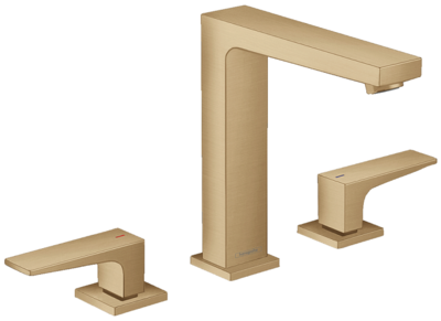 Mélangeur de lavabo 3 trous Hansgrohe Metropol 160 en bronze brossé avec bonde push-open