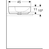 Vasque bol Geberit VariForm rectangulaire 60 x 45 cm avec plage de robinetterie