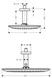 PuraVida Douche de tête 400 1jet avec raccord au plafond