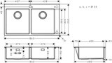S71 S711-F765 Evier encastré 370/370