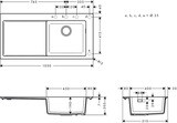 S51 S514-F450 Evier encastré 450 avec égouttoir