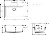 S51 S510-F660 Evier encastré 660