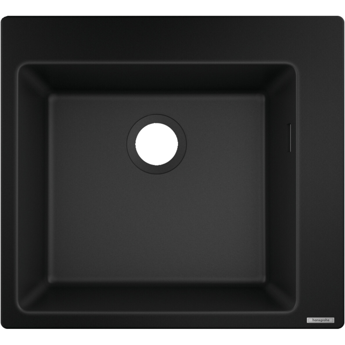Évier de cuisine Hansgrohe encastré simple bac 45 cm sans égouttoir en noir graphite