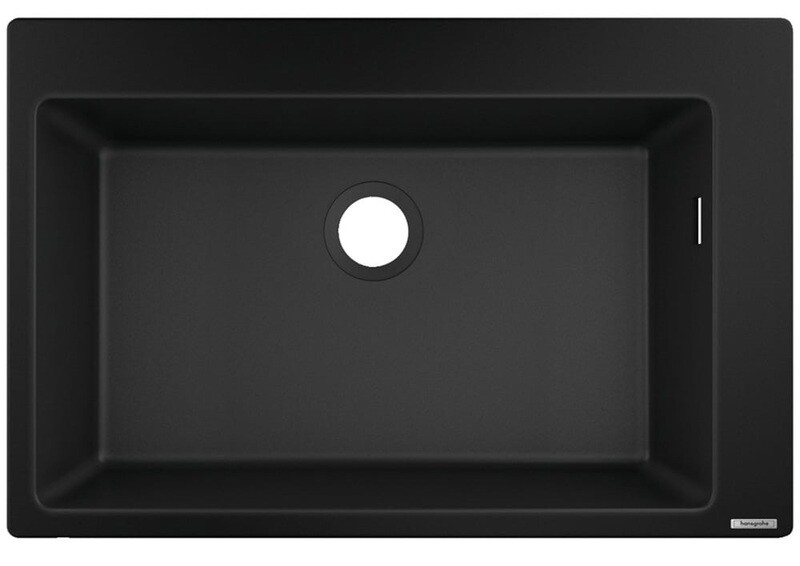 Évier de cuisine Hansgrohe encastré simple bac 66 cm sans égouttoir en noir graphite