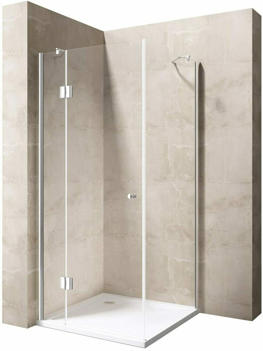 Cabine de douche Innovativ en verre trempé (Securit) clair avec porte pivotante