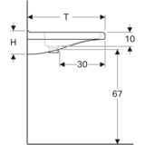 Dessin Technique - Lavabo Geberit Selnova Comfort Square - Salle de bains Tunisie - Sanitaire Tunisie