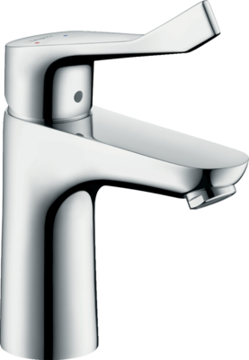Mitigeur lavabo Hansgrohe Focus 100 avec poignée extra longue 12,1 cm et garniture de vidage