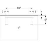 Miroir lumineux Geberit Option Basic 120 cm, éclairage en haut