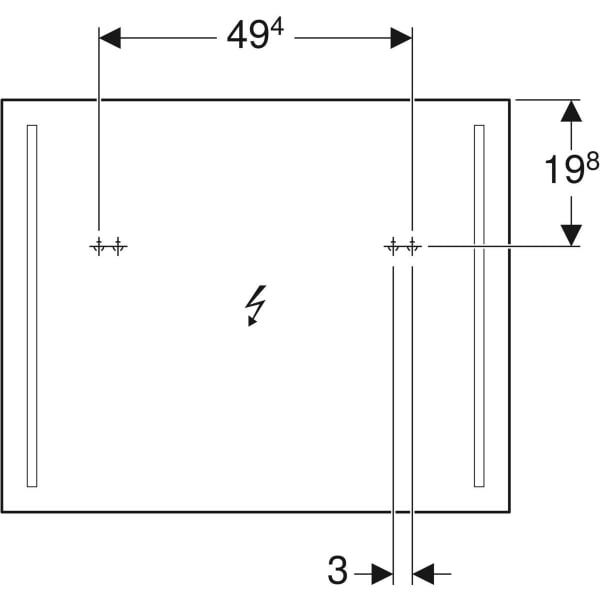 Miroir éclairé Geberit Option 80 cm, éclairage des deux côtés - vue 4