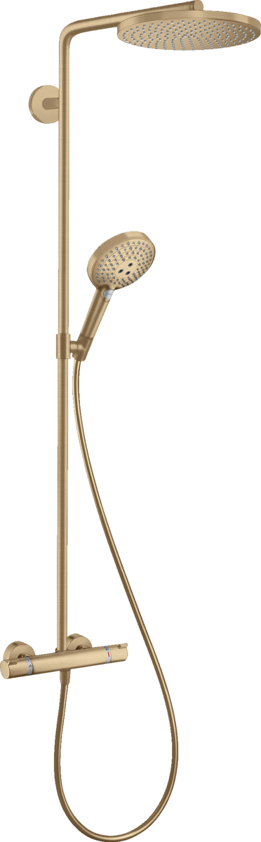 Colonne de douche Showerpipe Hansgrohe Raindance Select S 240 1 jet PowderRain avec mitigeur thermostatique en bronze brossé