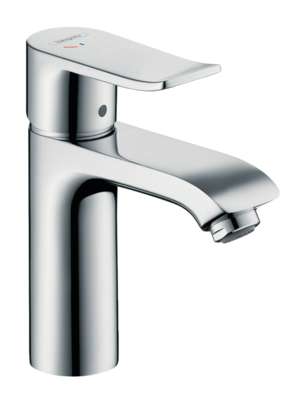 Mitigeur de lavabo Hangrohe Metris 110  CoolStart en laiton chromé avec tirette et vidage