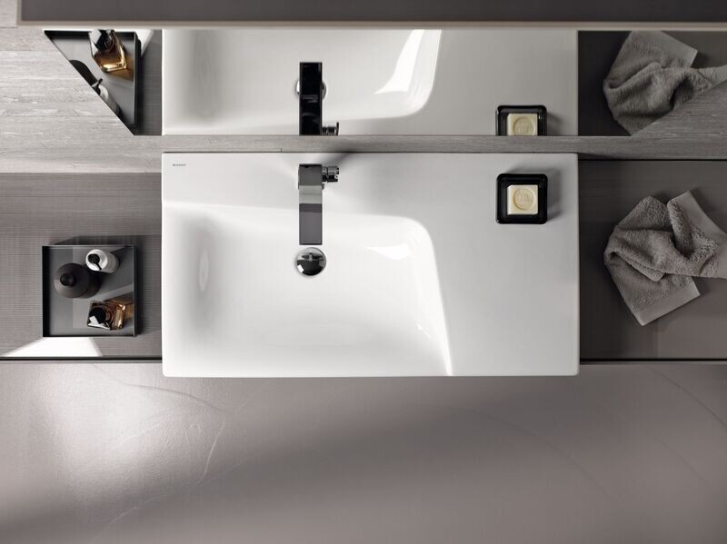 Plan-vasque Geberit Xeno² 90 cm avec espace de rangement à droite