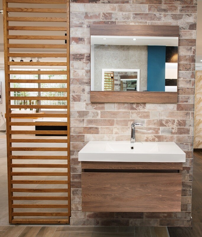 Plan-vasque Spazio 80 cm avec meuble de salles de bains à un tiroir