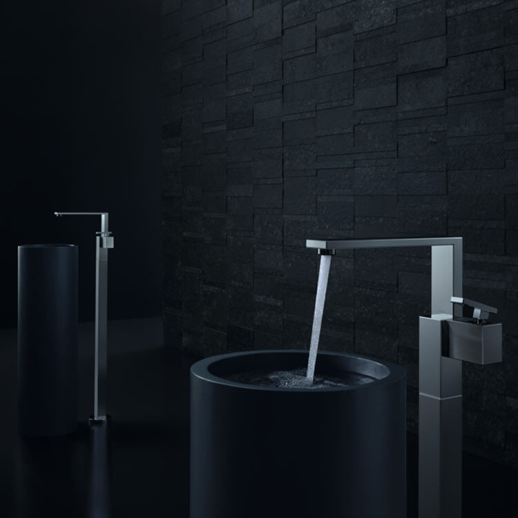 Mitigeur de lavabo sur pied Axor Edge avec vidage push-open coupe diamant - vue 2