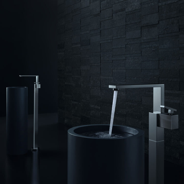 Mitigeur de lavabo sur pied Axor Edge avec vidage push-open coupe diamant