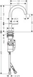 AXOR One Mitigeur de lavabo 140 Select, bonde clic-clac