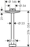 AXOR One Bras de douche plafond 300 mm pour douche de tête 280 2jet