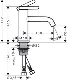 AXOR One Mitigeur de lavabo 70, bonde à écoulement libre