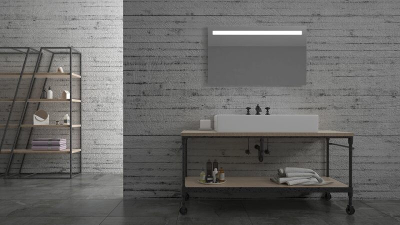Miroir de salle de bains LED RBA série Bien (80 à 120 cm) x 60 cm