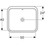 Vasque à encastrer par le dessous Geberit VariForm rectangulaire 58 x 49 cm avec trop-plein