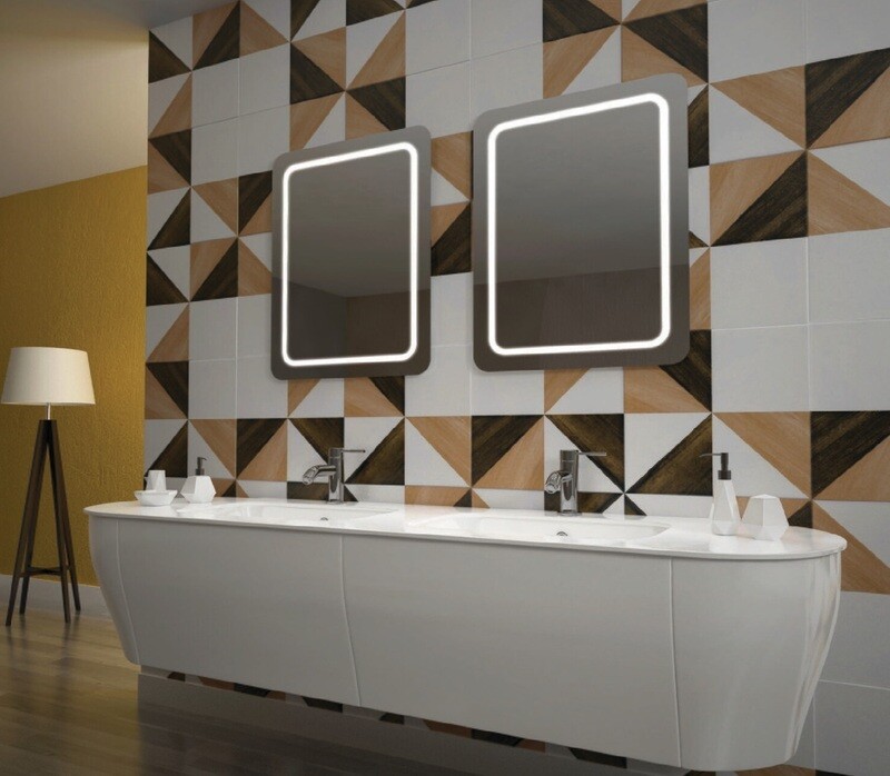 Miroir de salle de bains LED RBA série Slim 50 x 70 cm