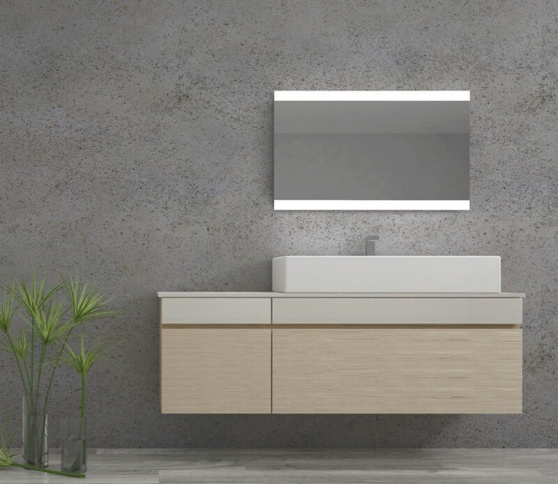 Miroir de salle de bains LED RBA série Mono (80 à 120 cm) x 60 cm