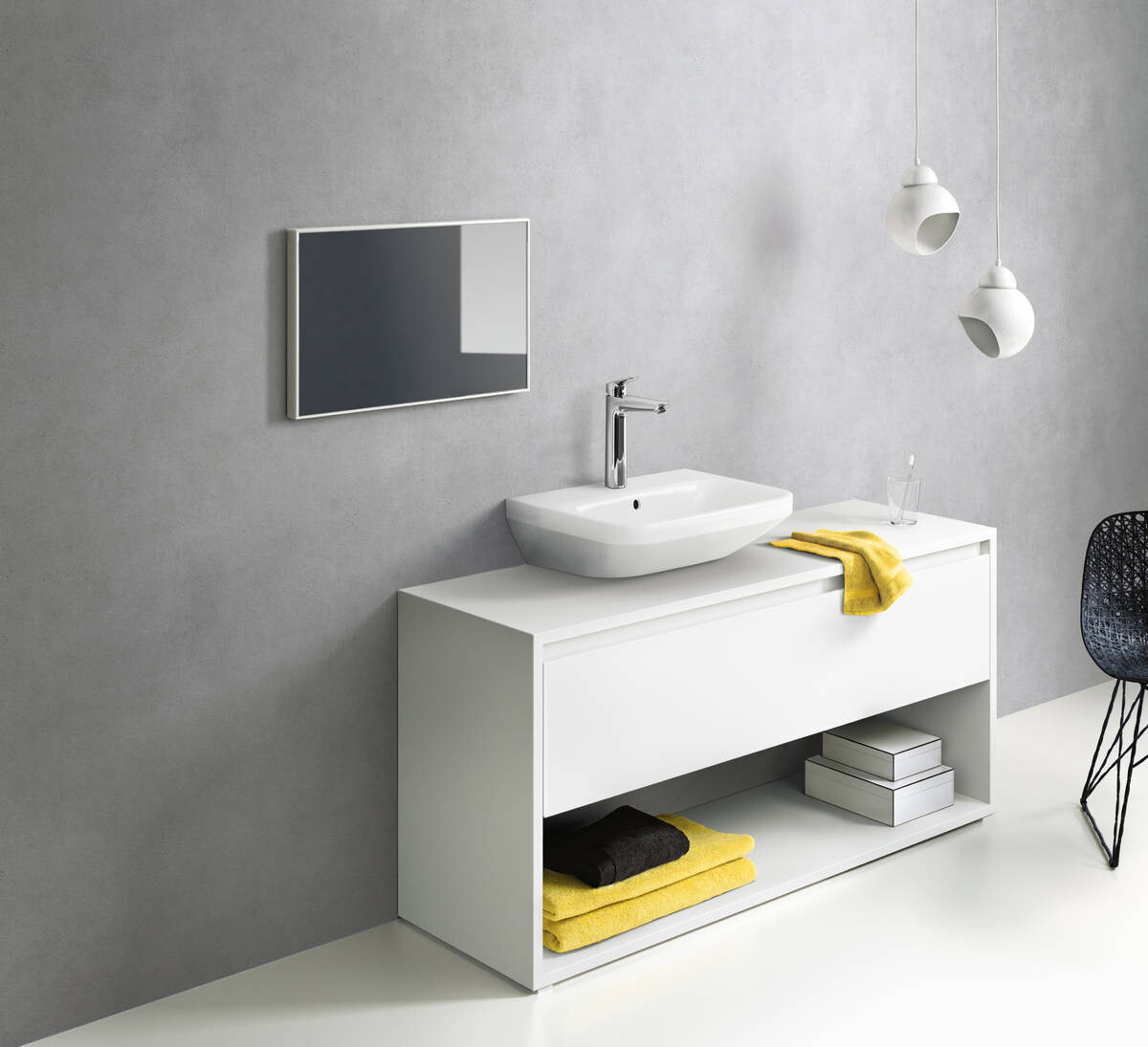Mitigeur de lavabo Hansgrohe Logis 190 Ecosmart en laiton chromé avec tirette et vidage — vue 3
