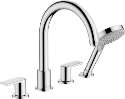 Mélangeur 4 trous pour montage sur bord de baignoire Hansgrohe Vernis Shape