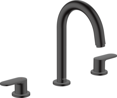 Mélangeur de lavabo 3 trous Hansgrohe Vernis Blend 150 avec tirette et vidage en noir mat