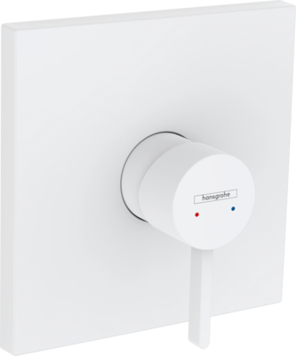Set de finition pour mitigeur de douche encastré Hansgrohe Finoris en blanc mat