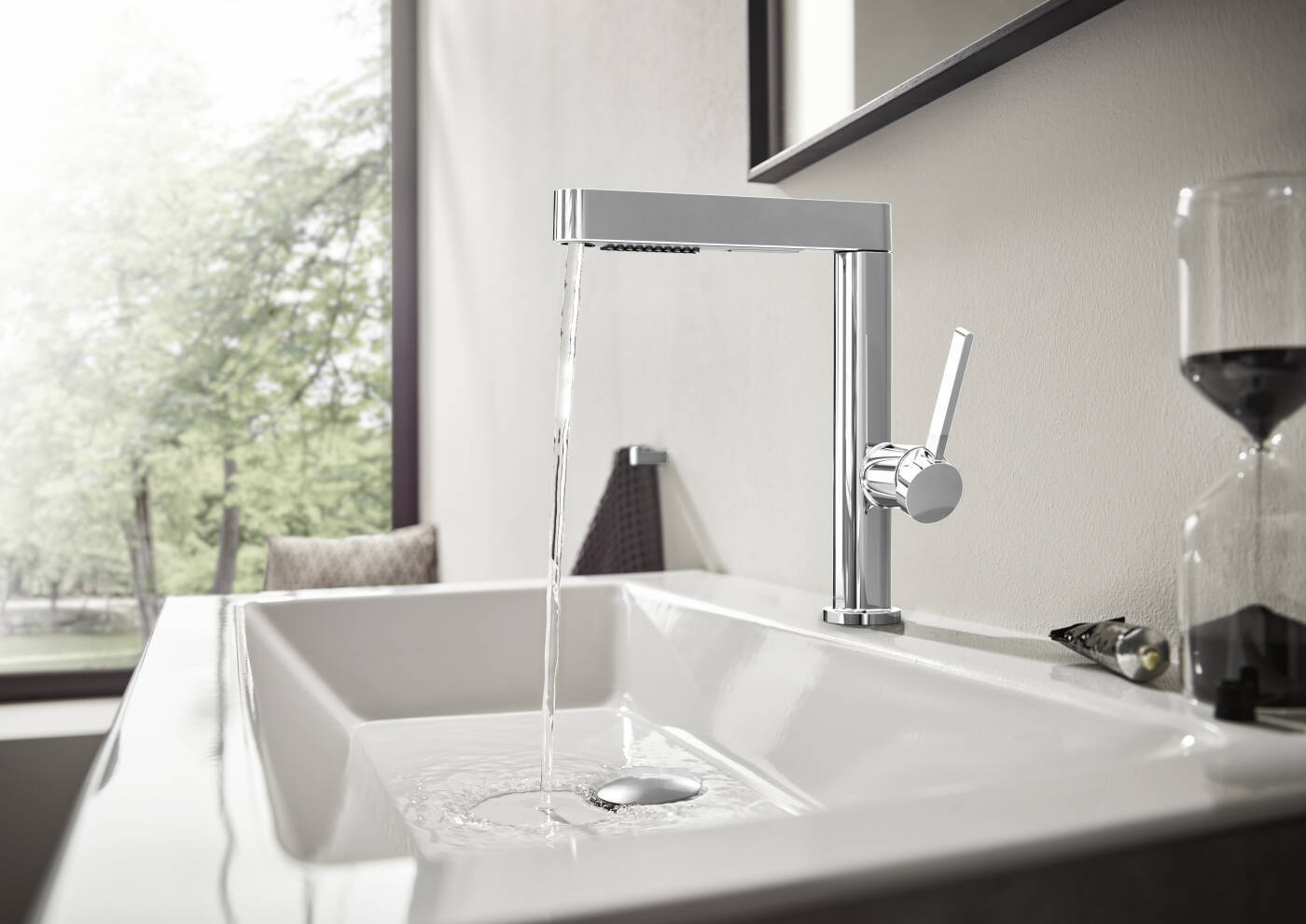 Mitigeur de lavabo Hansgrohe Finoris 230 avec douchette extractible 2 jets et bonde push-open - vue 4